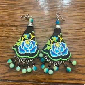 Embroidered earrings